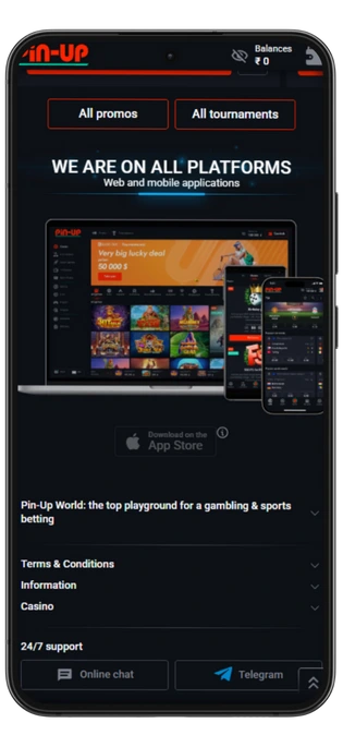 Pin Up Casino mobile and pc version